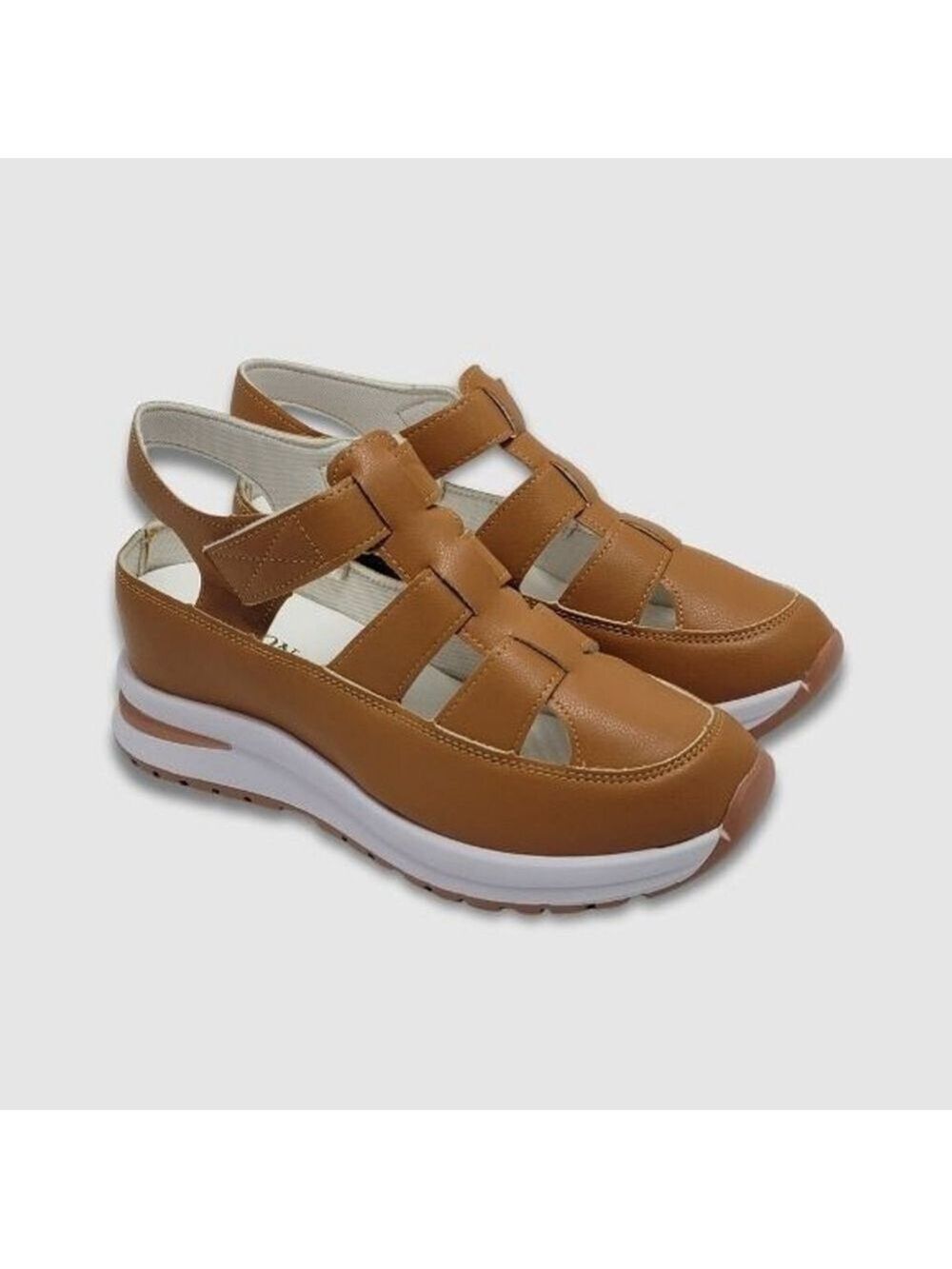 Women's Hollow Cut Out Fisherman Wedge Platform Sandals Brown, Size 40